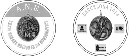 Medalla de la XXXVI Semana Nacional de Numismática